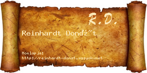 Reinhardt Donát névjegykártya